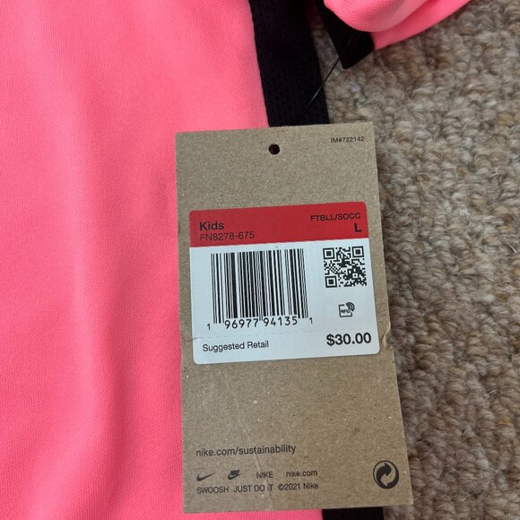 Nike Dri-FIT Academy Big Kids’ Short-Sleeve Soccer Top: Sunset Pulse/Black – NWT - Picture 7 of 8